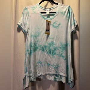 Active Life Teal Tie Dye Tee Shirt Flowy